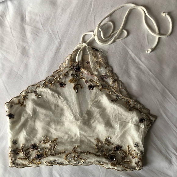 Free People Tops - Free people beaded halter top